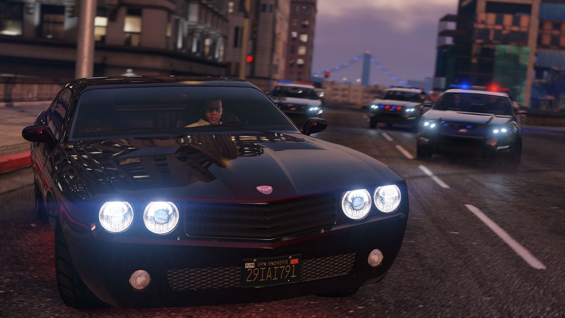 A police chase in Grand Theft Auto 5 (Image via Rockstar Games)
